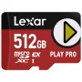 MicroSDXC flash memory Lexar PLAY PRO 512 GB UHS-I U3 — 900 MB/s read, 600 MB/s write