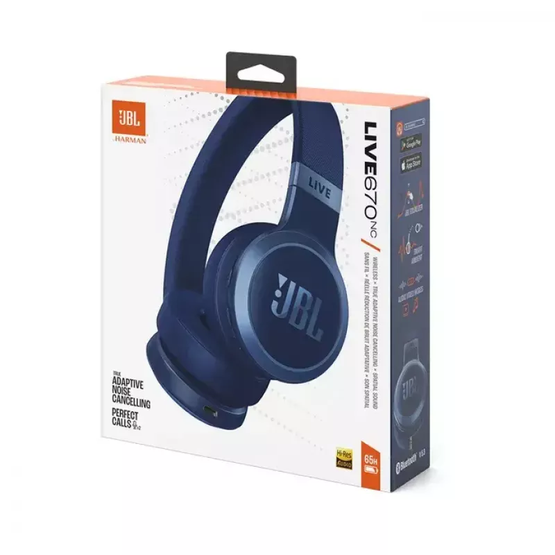 JBL Live 670NC Headset Wireless Head-band Calls/Music Bluetooth Blue