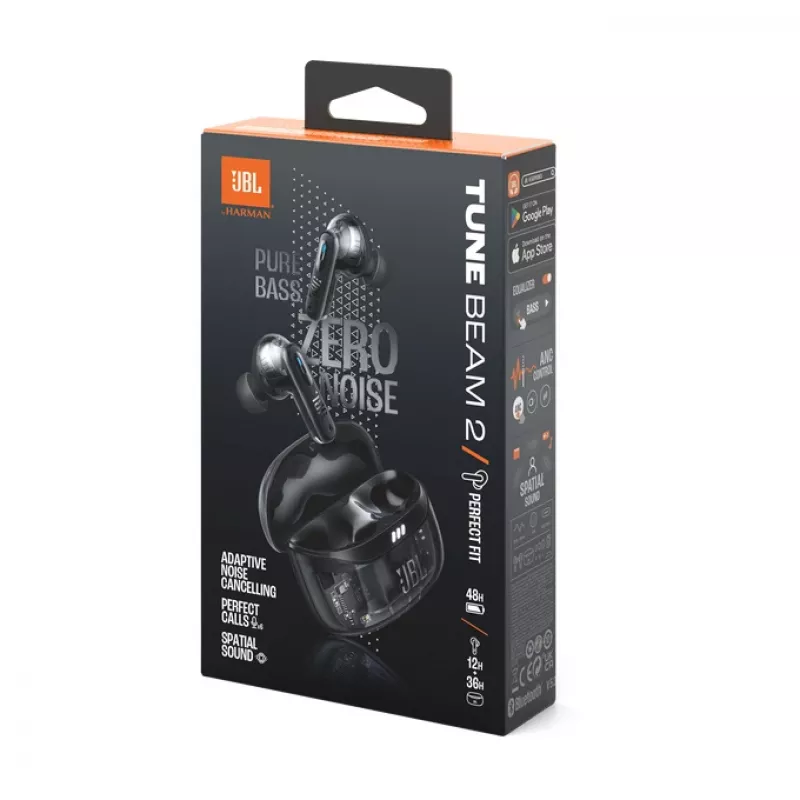 JBL Tune Beam 2 Ghost Edition Headset Wireless In-ear Music/Everyday Bluetooth Black