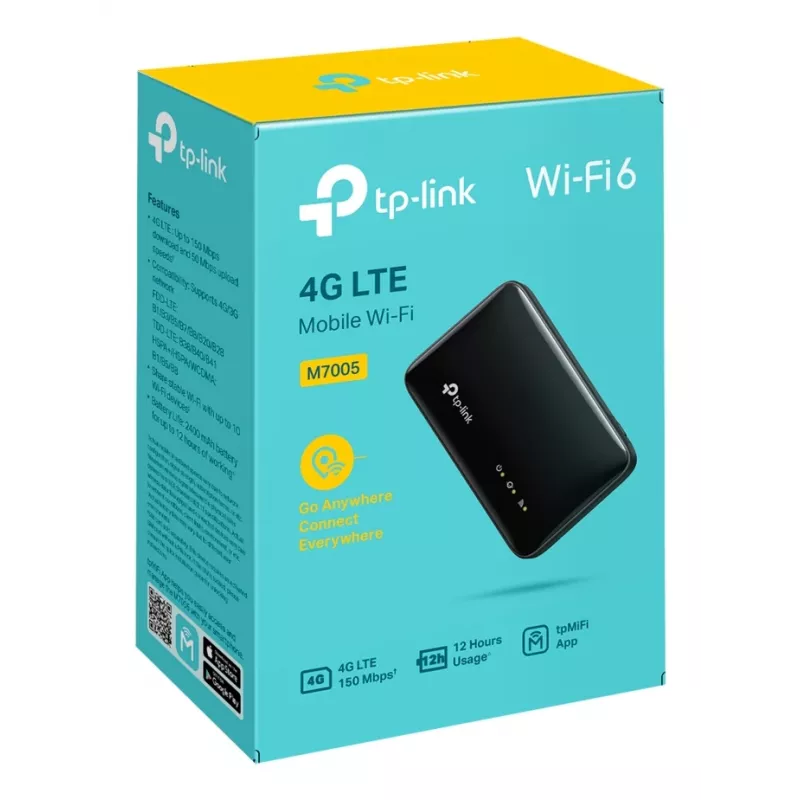 4G wireless router TP-Link M7005 Single-band 2.4 GHz, NanoSIM, Wi-Fi 6, black
