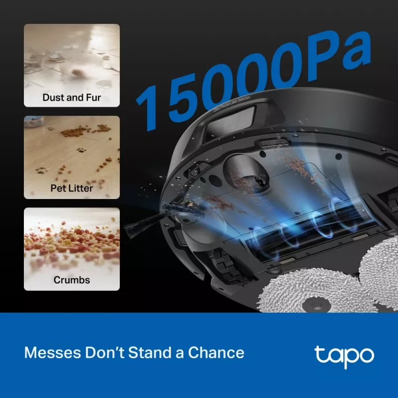 Robot vacuum TP-Link Tapo RV50 Pro Omni — 0.28 L dust bin, 5200 mAh battery, base station with 3 L dust tank