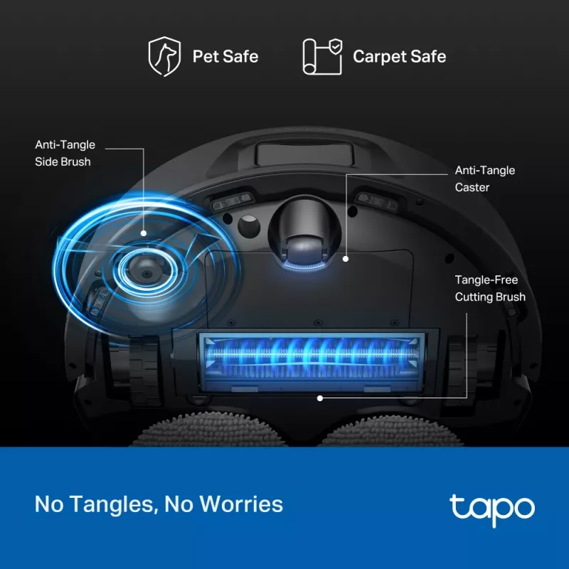 Robot vacuum TP-Link Tapo RV50 Pro Omni — 0.28 L dust bin, 5200 mAh battery, base station with 3 L dust tank