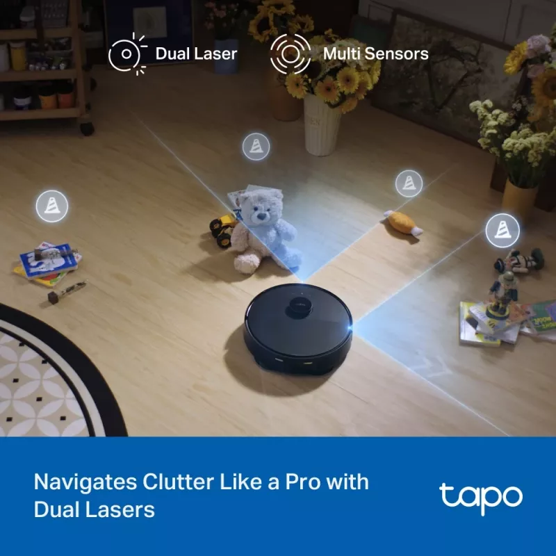 Robot vacuum TP-Link Tapo RV50 Pro Omni — 0.28 L dust bin, 5200 mAh battery, base station with 3 L dust tank