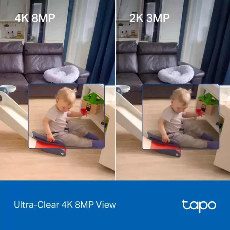 TP-LINK Tapo C250 | Pan/Tilt AI Home Security Wi-Fi Camera | PTZ | 8 MP | 4mm/F1.6 | H.265 | MicroSD Card up to 512 GB