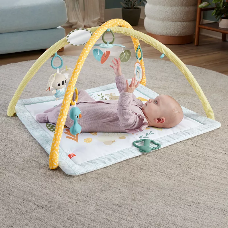 Fisher-Price Sensimals Simply Senses Newborn Gym Baby Activity Mat with 6 Sensory Toys
