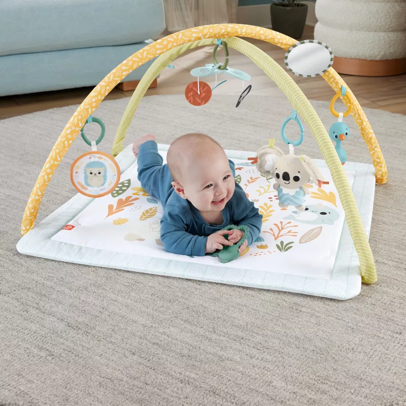 Fisher-Price Sensimals Simply Senses Newborn Gym Baby Activity Mat with 6 Sensory Toys