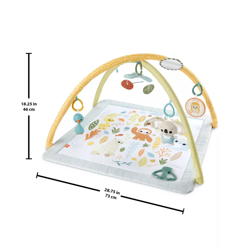 Fisher-Price Sensimals Simply Senses Newborn Gym Baby Activity Mat with 6 Sensory Toys