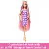 Barbie Fun & Fancy Hair Doll with Extra-Long Colorful Blonde Hair and Styling Accessories