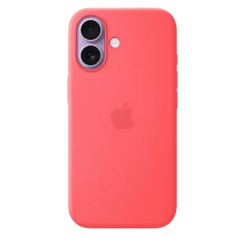 Silicone Case with MagSafe for Apple iPhone 17 — Bright Guava, fits 6.3 inch (16 cm) screen