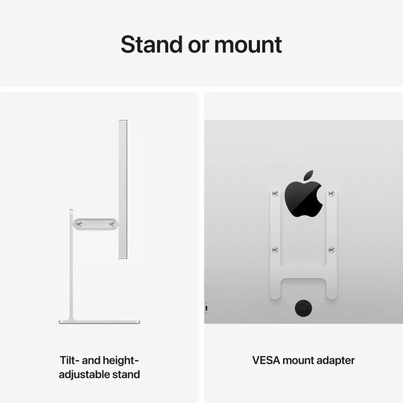 Monitor Apple Studio Display XDR — 27 inch 5K (5120×2880), LED, nano-texture glass, tilt & height-adjustable stand, silver