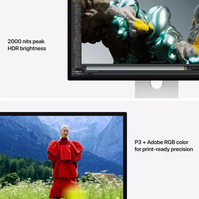 Monitor Apple Studio Display XDR — 27 inch 5K (5120×2880), LED, nano-texture glass, tilt & height-adjustable stand, silver