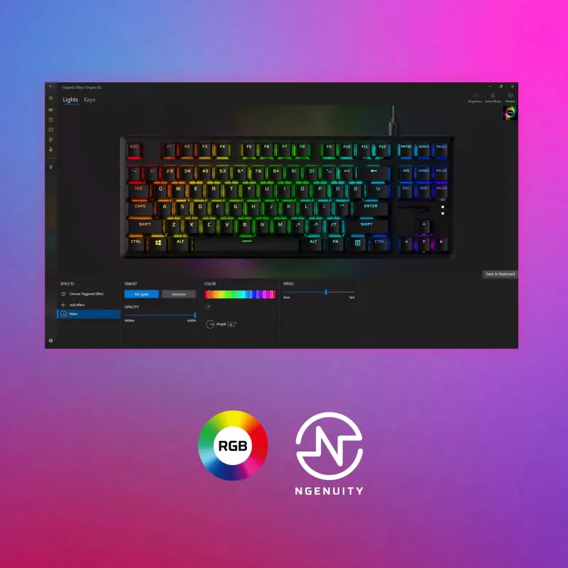 HyperX Alloy Origins Core PBT HX Aqua - Mechanical Gaming Keyboard