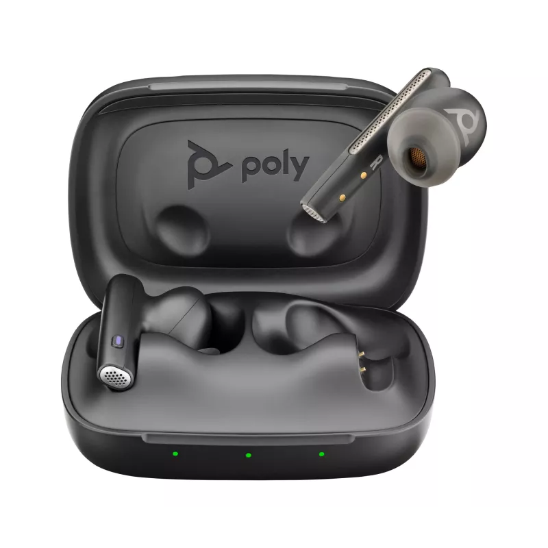 HP Poly Voyager Free 60 UC M Carbon Black Earbuds +BT700 USB-C Adapter +Basic Charge Case