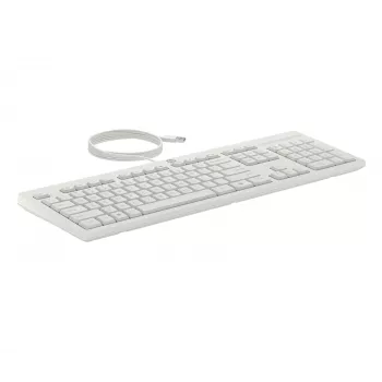 HP 225 Wired Mouse and Keyboard Combo, Full-size (100%), Wired, USB, White, Mouse included