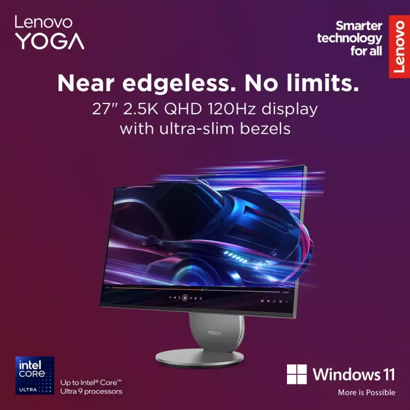 All-in-One desktop Lenovo Yoga AIO 9 27IAH10 — 27 inch QHD, Intel Core Ultra 7 255H, 16GB LPDDR5x, 1TB SSD, Intel Arc 140T, Windows 11 Home