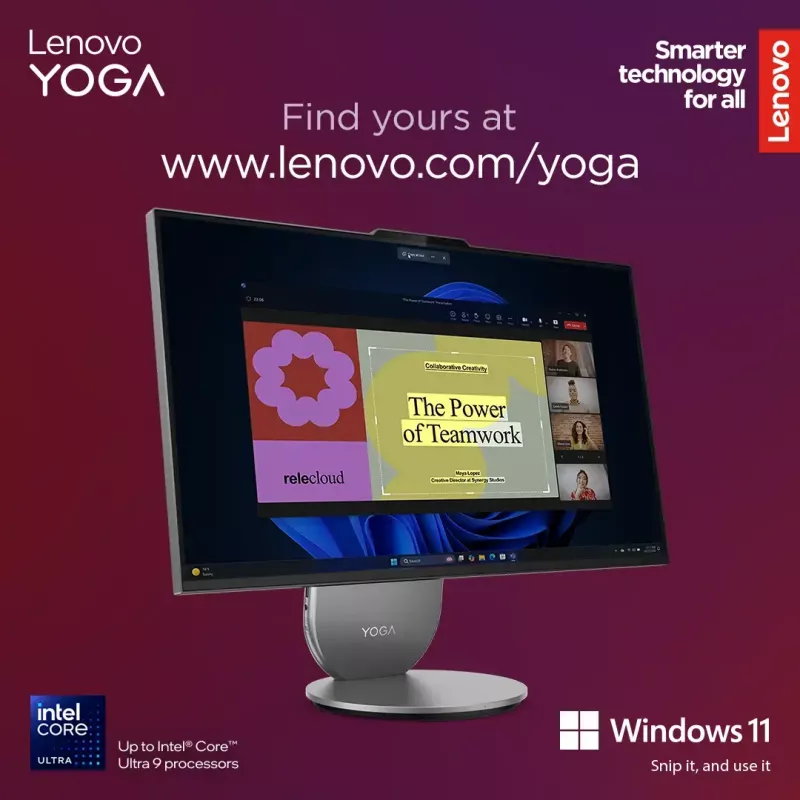 All-in-One desktop Lenovo Yoga AIO 9 27IAH10 — 27 inch QHD, Intel Core Ultra 7 255H, 16GB LPDDR5x, 1TB SSD, Intel Arc 140T, Windows 11 Home