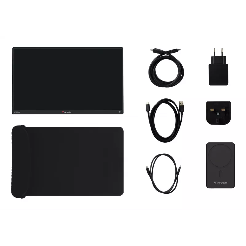 Portable monitor VERBATIM 13.3 inch WUXGA (1920x1200) IPS touchscreen, battery, USB-A/USB-C, 3.5mm, aluminium, 0.925 kg
