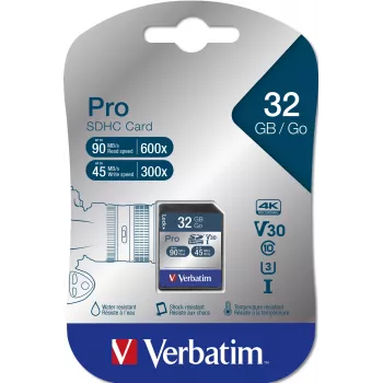 Flash Memory Verbatim Pro 32 GB SDHC UHS Class 10