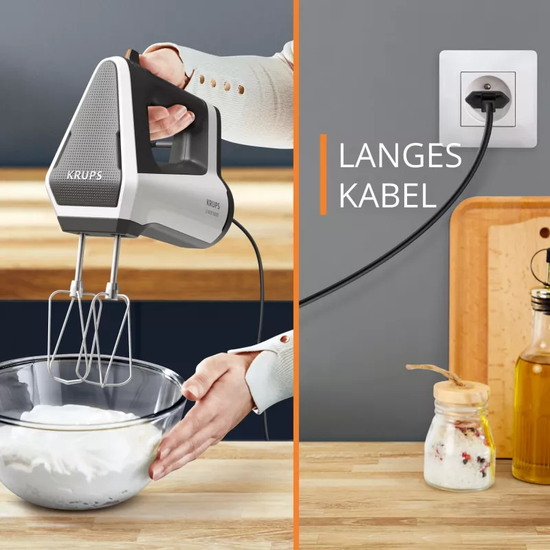 Krups 3MIX 6000 Hand mixer 600 W Grey, White