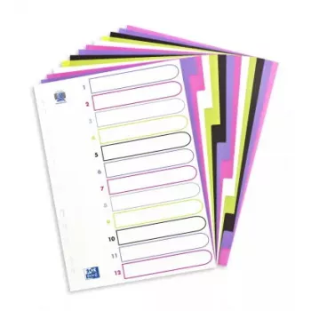 Divider Elba Oxford 400005445 — A4 polypropylene (PP), assorted colours, 6 pieces, 227×300 mm