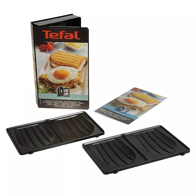 Replacement plate Tefal XA800112 for Snack Collection/SnackTime — black, 242×155×44 mm, pack of 2
