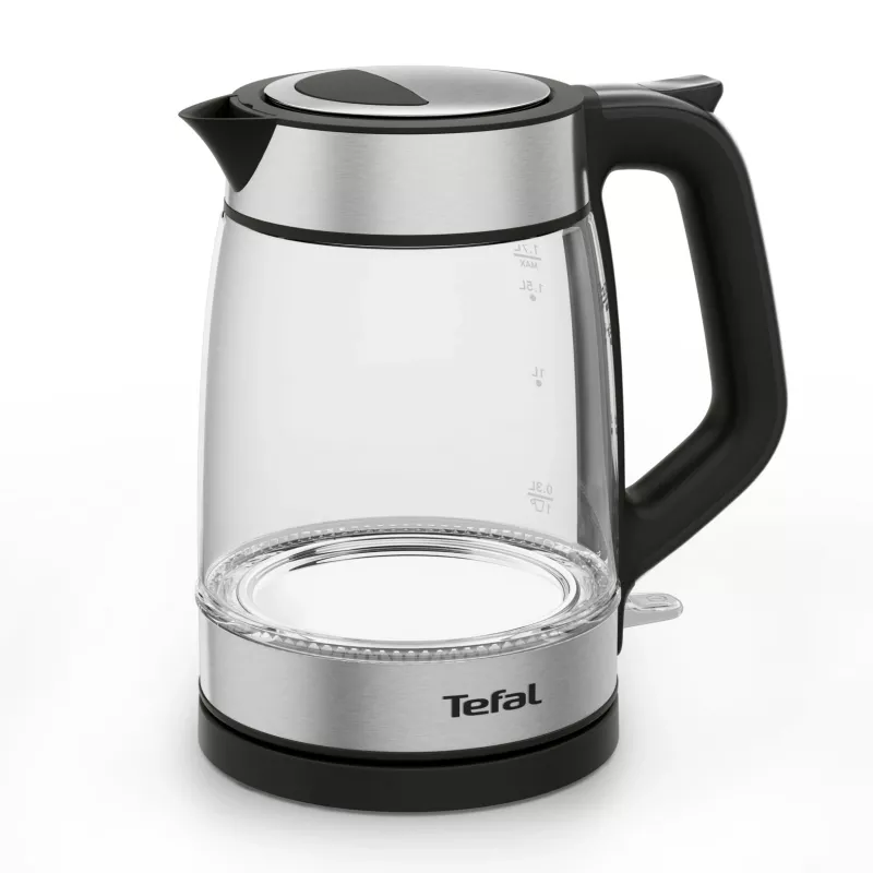 Tefal Glass Kettle KI605830 electric kettle 1.7 L 2200 W Black, Silver, Transparent