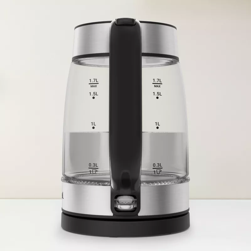 Tefal Glass Kettle KI605830 electric kettle 1.7 L 2200 W Black, Silver, Transparent