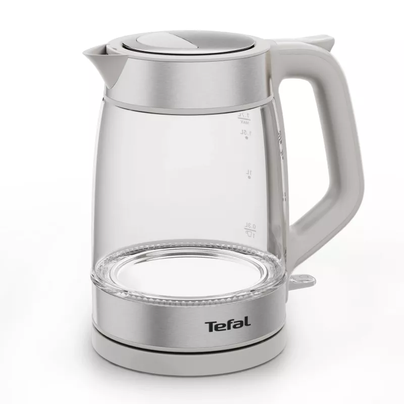 Tefal Glass Kettle KI605B30 electric kettle 1.7 L 2200 W Grey, Silver, Transparent