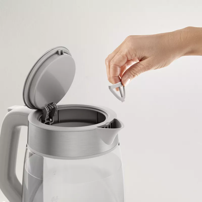 Tefal Glass Kettle KI605B30 electric kettle 1.7 L 2200 W Grey, Silver, Transparent