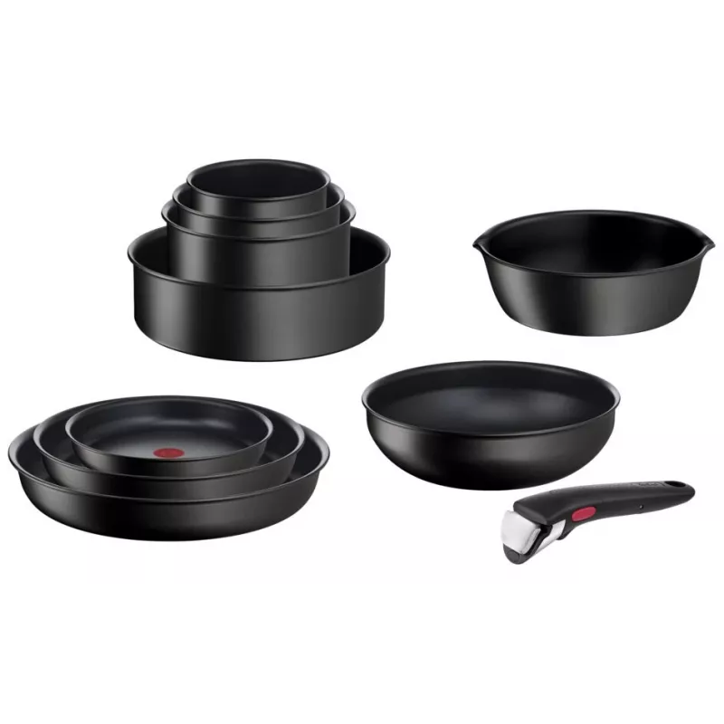 Cookware set Tefal Ingenio L76391 — aluminium mixed set, 4 pcs (saucepans Ø16/18/20 cm) black