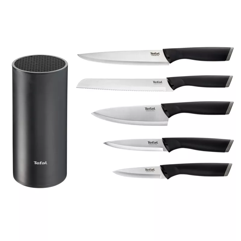 Kitchen knife set Tefal K2216S74 — stainless steel blades, 20 cm blade length, 5-piece set