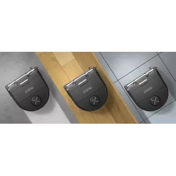 Robot vacuum Rowenta X‑Plorer RR9465WH — bagless D-shape, 0.35 L dust bin, 120 min runtime, Li‑Ion, 97×325×335 mm, black