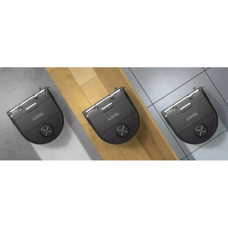 Robot vacuum Rowenta X‑Plorer RR9465WH — bagless D-shape, 0.35 L dust bin, 120 min runtime, Li‑Ion, 97×325×335 mm, black