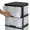 Storage drawer unit Curver 0806770146 — 5 drawers, 20 L each, black/translucent, 37×39×100 cm