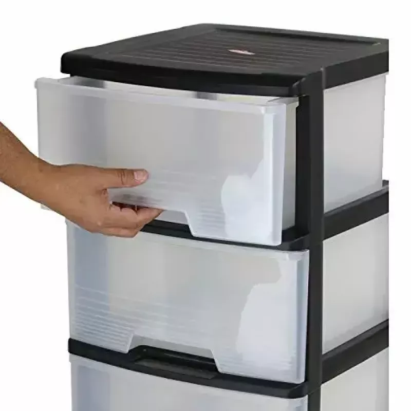 Storage drawer unit Curver 0806770146 — 5 drawers, 20 L each, black/translucent, 37×39×100 cm