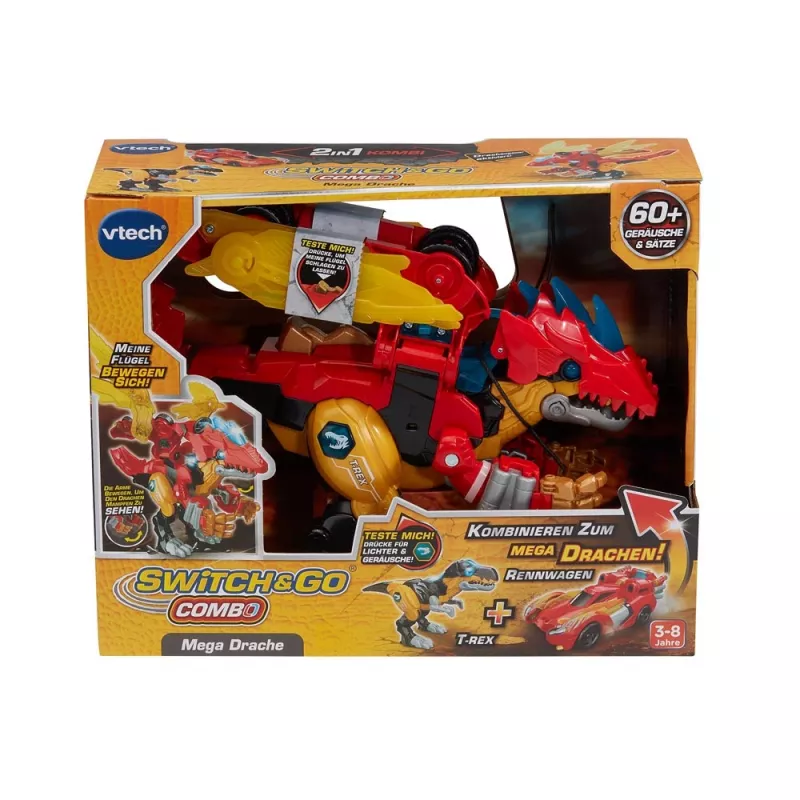 Toy figure VTech Switch & Go Combo Mega Dragon — transforming vehicle-to-dragon playset