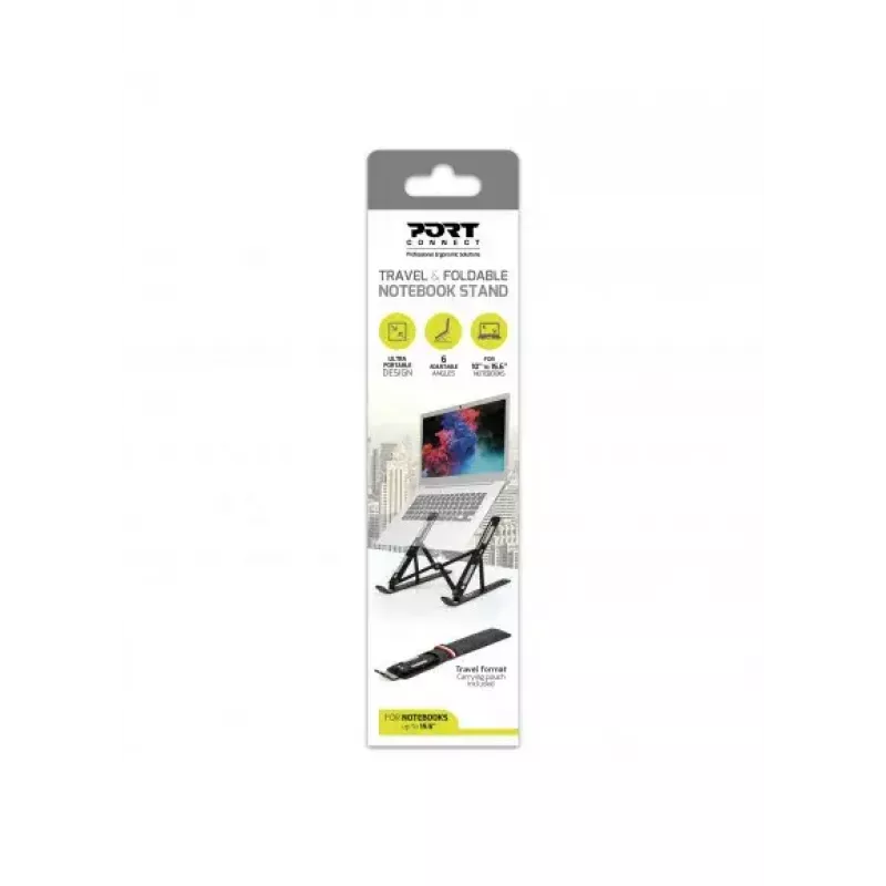 Laptop stand Port Designs 901107 Black Aluminium 39.6 cm