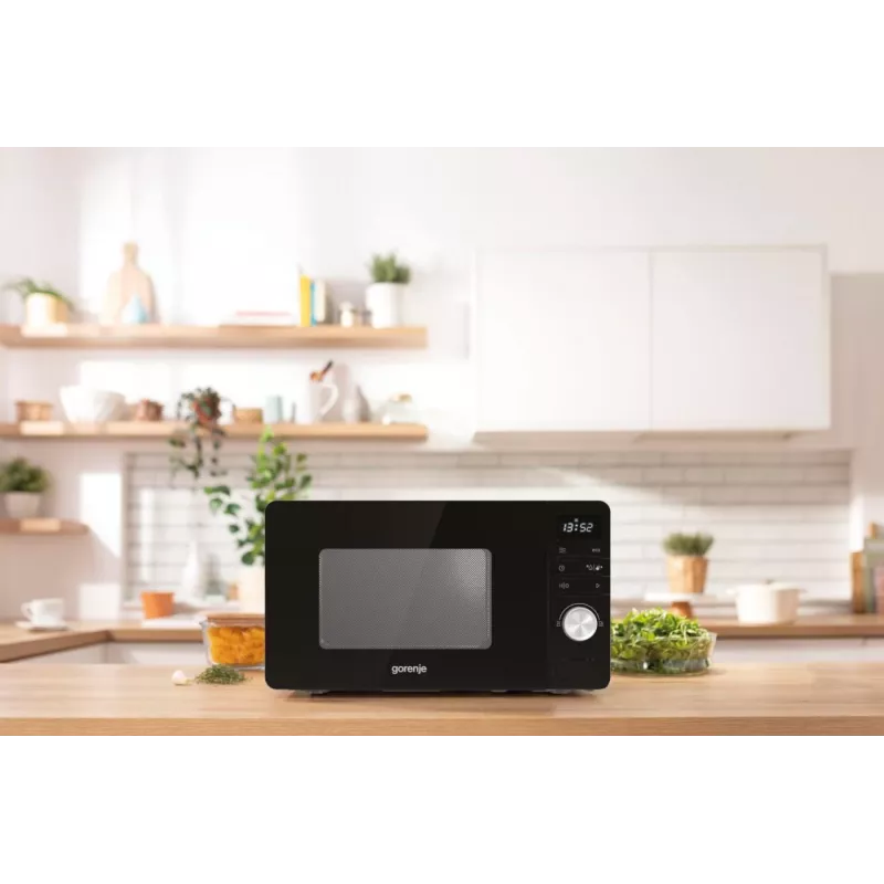 Gorenje Mikrovågsugn MO20A3B, Countertop, Solo microwave, 20 L, 800 W, Built-in display, LED