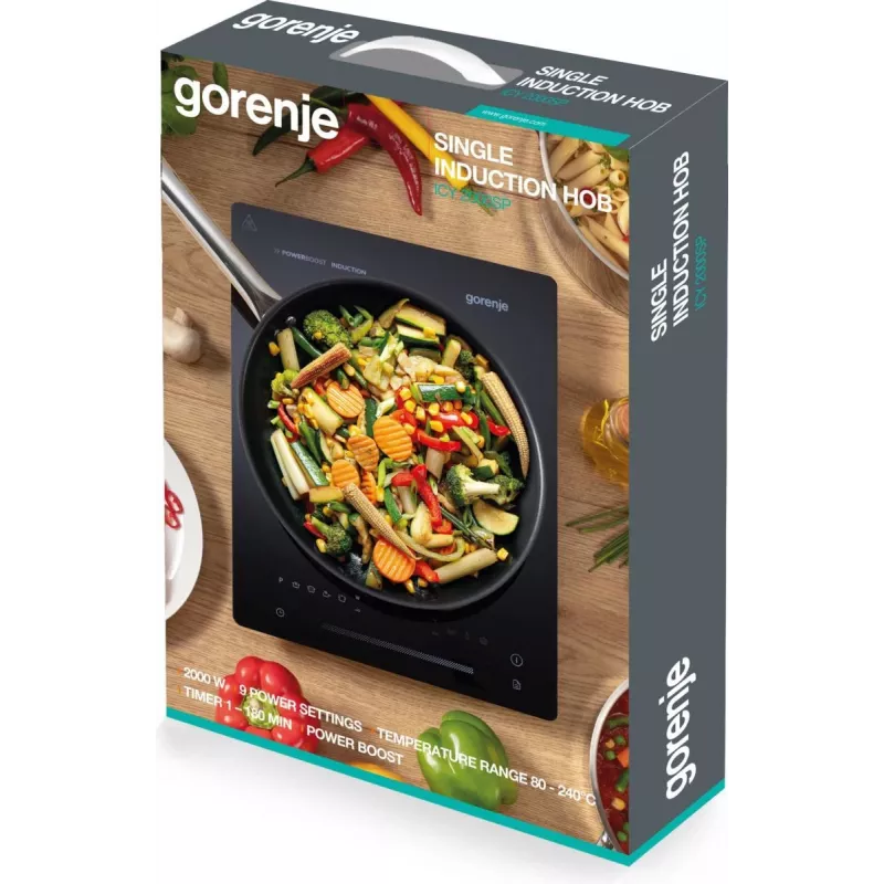 Gorenje ICY2000SP Black Countertop 28 cm Zone induction hob 1 zone(s)