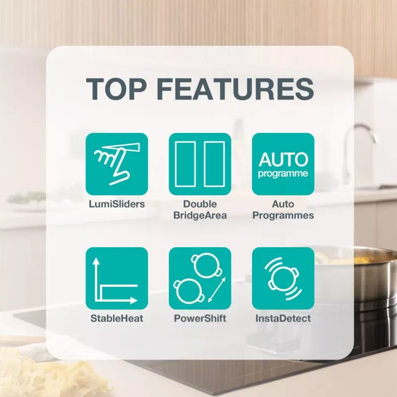 Gorenje Induktionshäll GI6443BSCWF, Black, Built-in, 60 cm, Zone induction hob, Glass-ceramic, 4 zone(s)