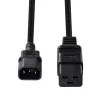 Lindy 1m C14 to C19 Mains Extension Cable, Black, 1 m, IEC C14, IEC C19, 250 V