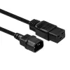 Lindy 2m C14 to C19 Mains Extension Cable, Black, 2 m, IEC C14, IEC C19, 250 V
