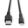 Lindy 2m USB Type A to Lightning Cable, Black, 2 m, Lightning, USB A, Black, Straight, Straight