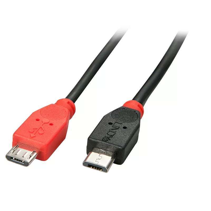 Lindy 2m USB 2.0 Type Micro-B to Micro-B OTG Cable, 2 m, Micro-USB B, Micro-USB B, USB 2.0, Male/Male, Black