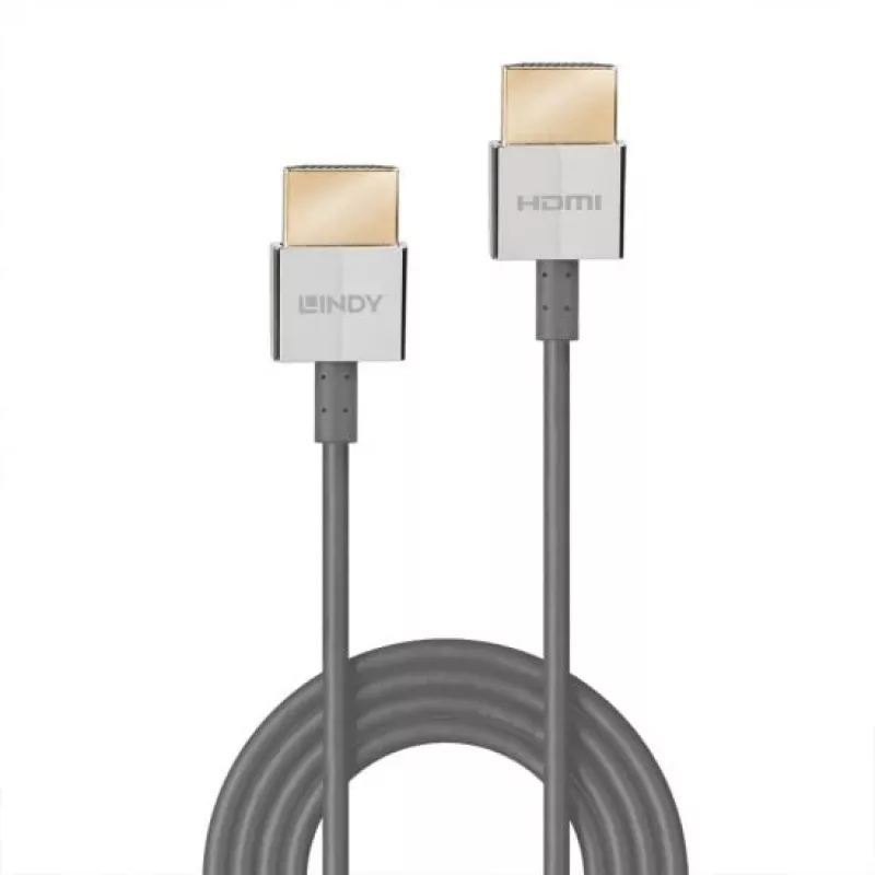 Lindy Ultra High Speed HDMI Slim Cable 0.5m, 0.5 m, HDMI Type A (Standard), HDMI Type A (Standard), 48 Gbit/s, White