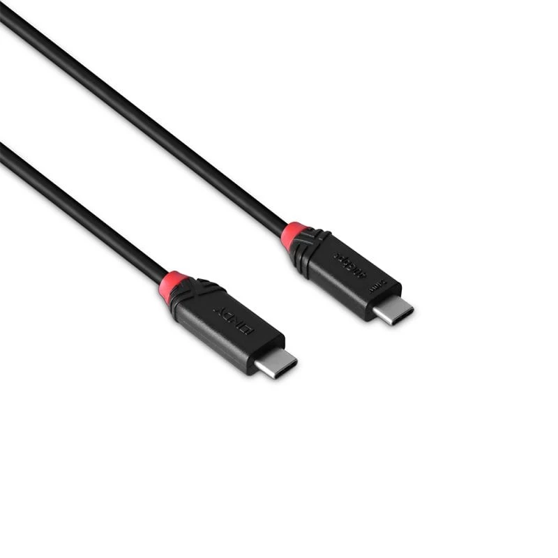 Lindy 2m USB4 240W Type C Cable, Black Line, 2 m, USB C, USB C, USB4 Gen 3x2, 40 Gbit/s, Black