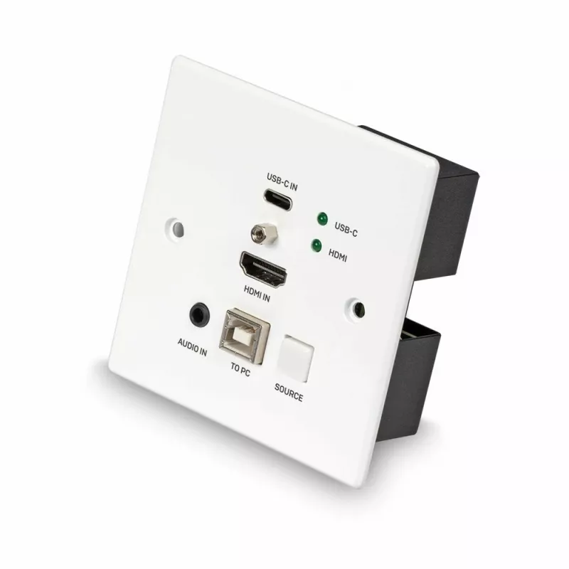 Lindy 150m Cat.6 HDMI 4K60 & Type C HDBaseT UK Wall Plate KVM Extender, Transmitter