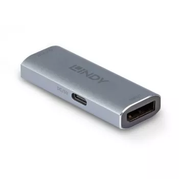 Lindy DisplayPort 1.4 Repeater, 7680 x 4320 pixels, AV repeater, 40 m, Wired, Silver