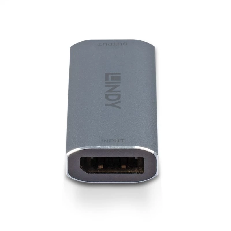 Lindy DisplayPort 1.4 Repeater, 7680 x 4320 pixels, AV repeater, 40 m, Wired, Silver