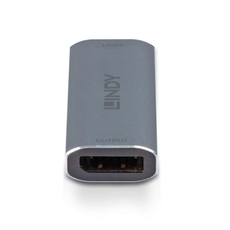 Lindy DisplayPort 1.4 Repeater, 7680 x 4320 pixels, AV repeater, 40 m, Wired, Silver